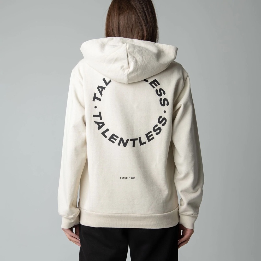Talentless Circle Logo Hoodie in Bone S